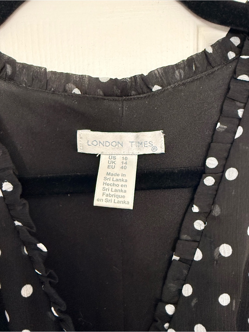 London Times Black & White Polka Dot Maxi Dress – Size 10 - Picture 4 of 4